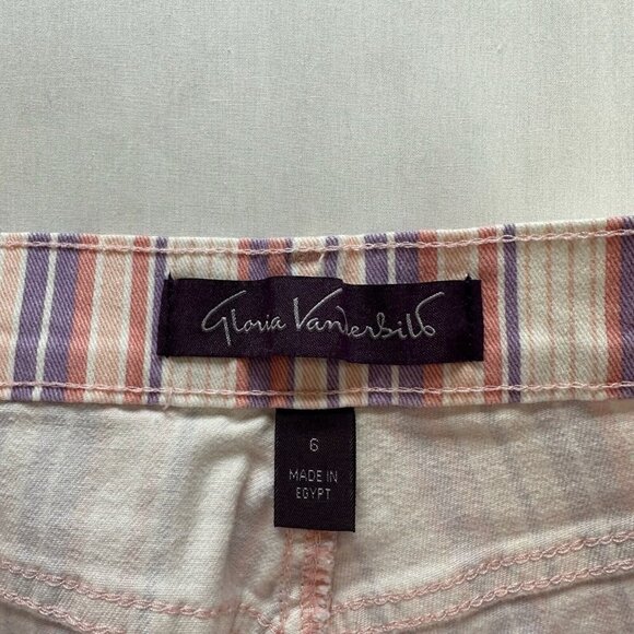 Gloria Vanderbilt Capri Pants Womens Sz 6 Flex Stretch Vertical Striped Pink - Picture 7 of 11
